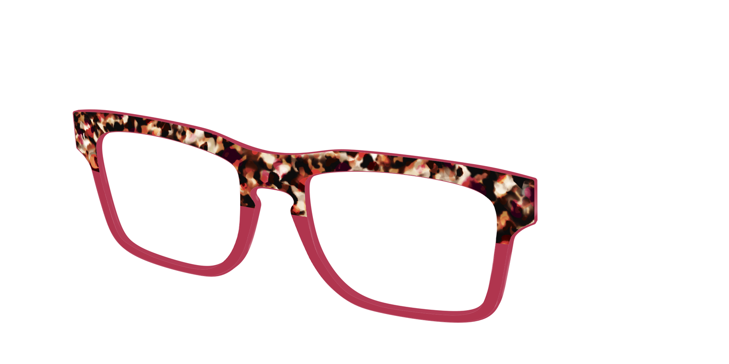 The Auburn Tortoise Crystal Split - Angle Top Image - Pair Eyewear
