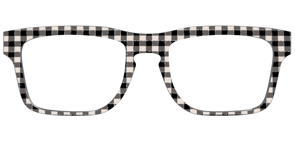 The Black Buffalo Check with Glitter - Front Top Image - Pair Eyewear
