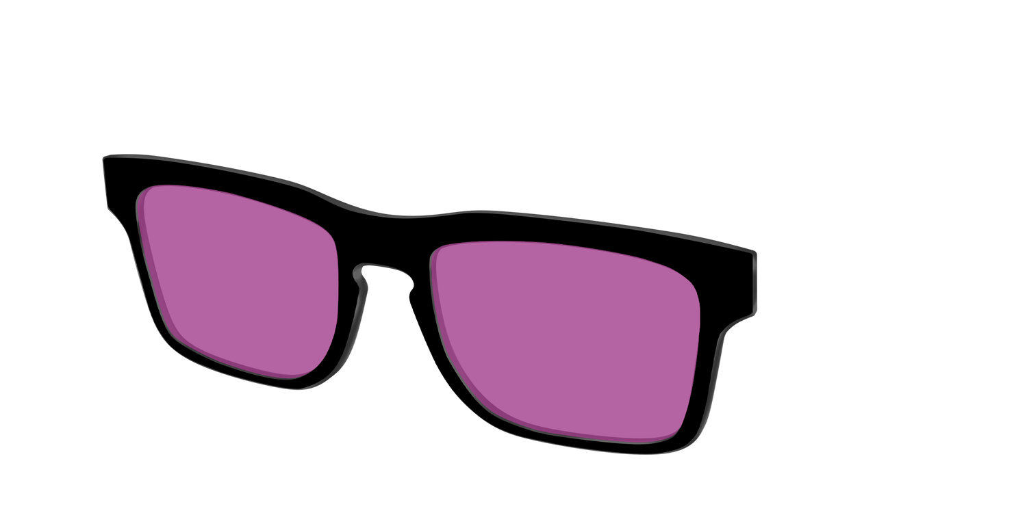 The Black with Violet Golf Lens - Angle Top Image - Pair Eyewear