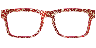 The Crimson Flair Shimmer with Gold Foil - Front Top Thumbnail - Pair Eyewear