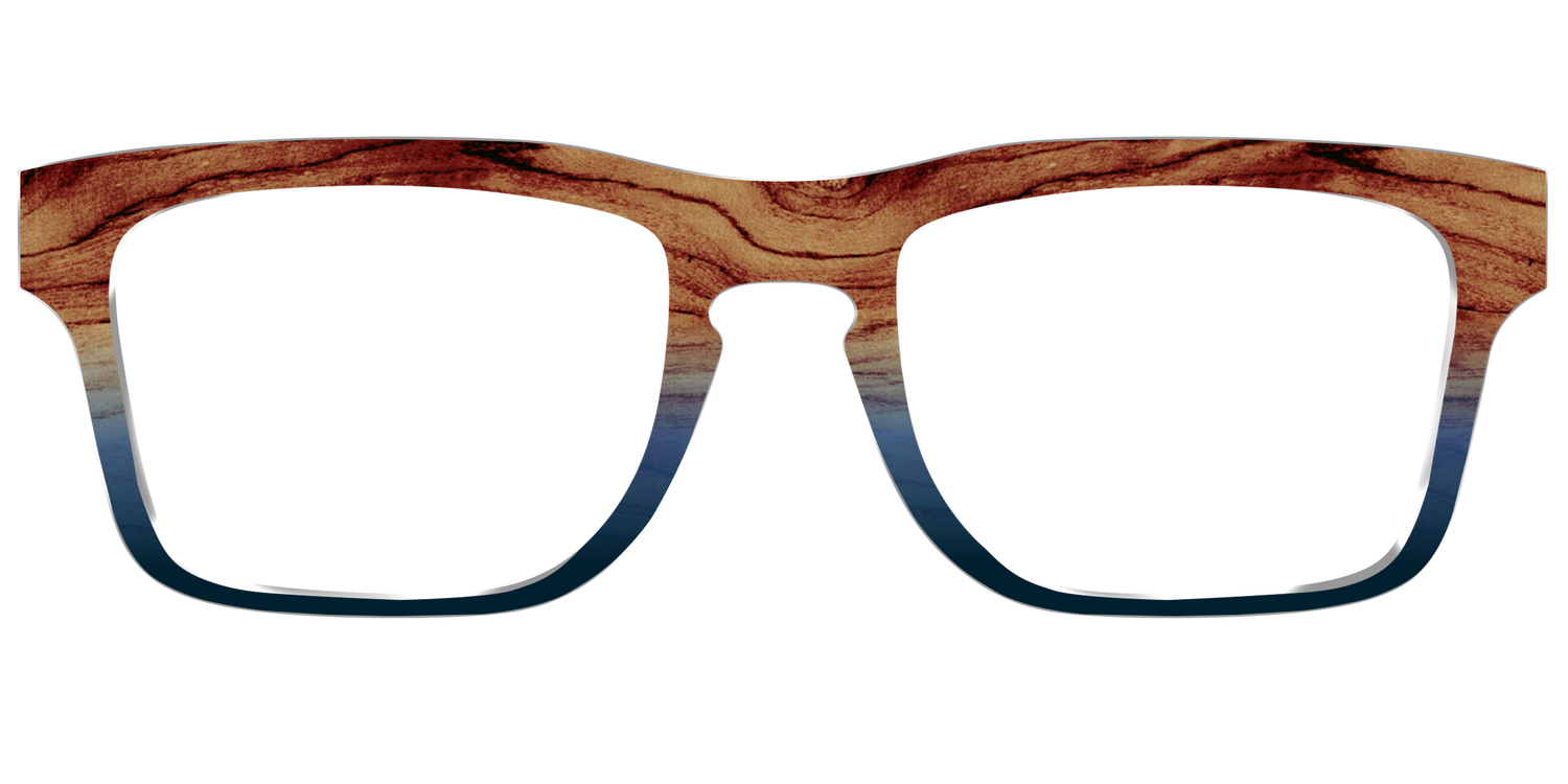 The Denim Woodgrain Split - Front Top Image - Pair Eyewear