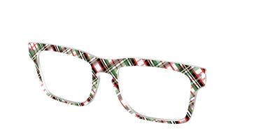 The Evergreen Plaid with Foil Crystal - Angle Top Thumbnail - Pair Eyewear