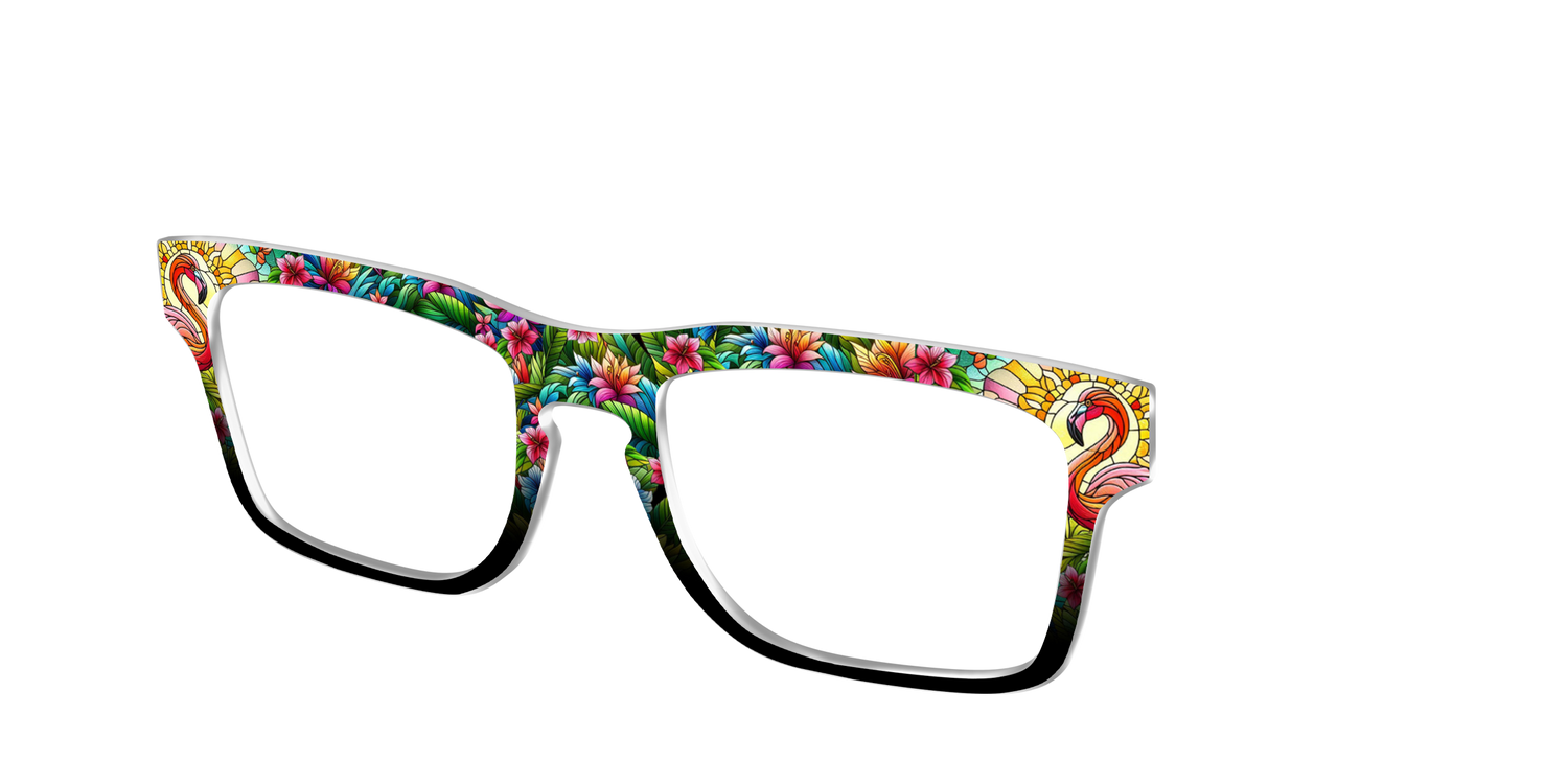 The Flamingo Stained Glass - Angle Top Image - Pair Eyewear
