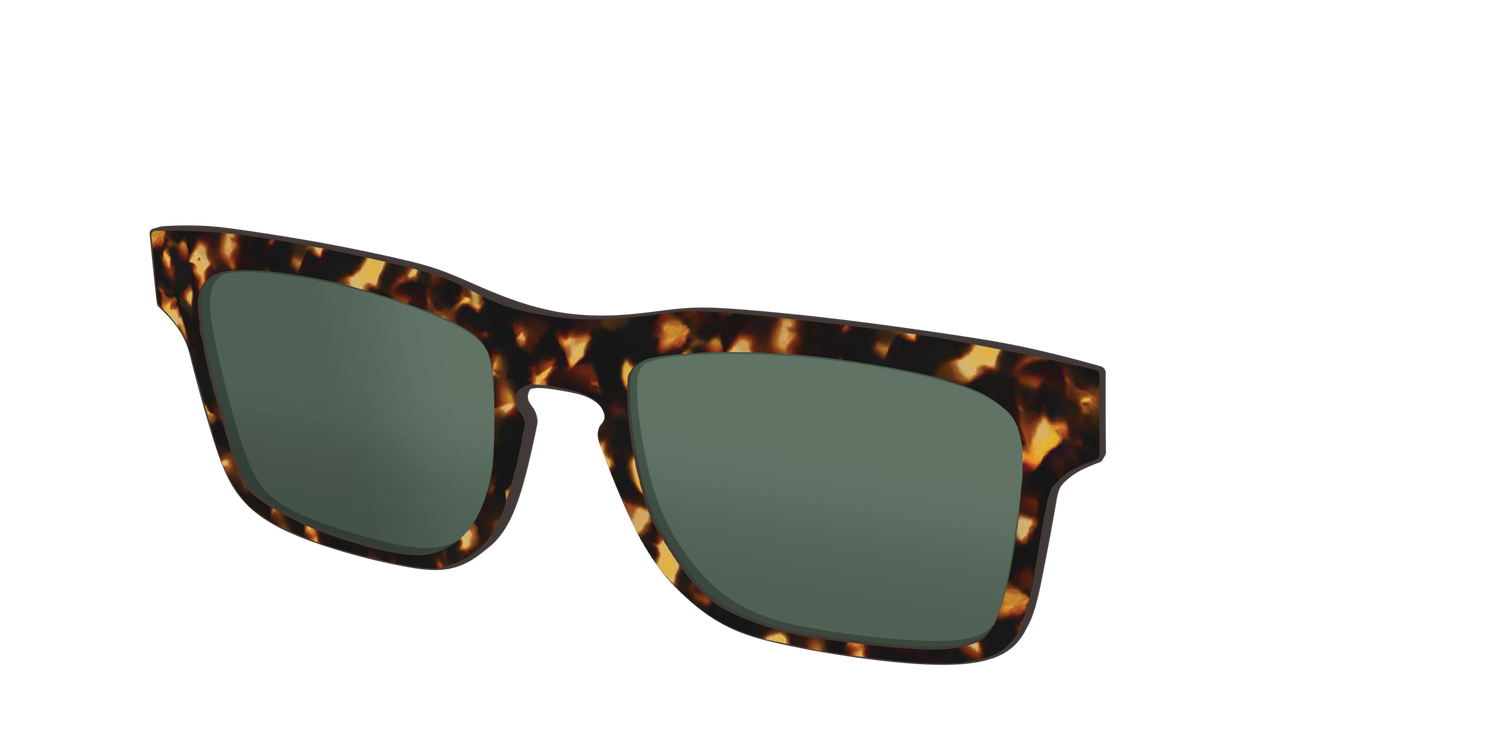 The Non-Polarized Green Tortoise Sun Top - Angle Top Image - Pair Eyewear