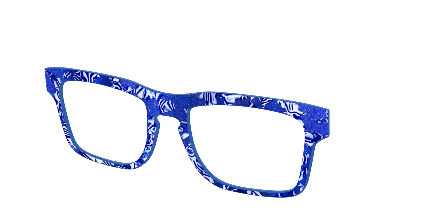 The Navy Shimmer Mosaic - Angle Top Image - Pair Eyewear