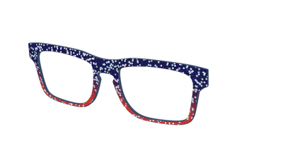 The Navy to Scarlet Gradient with Star Glitter - Angle Top Thumbnail - Pair Eyewear
