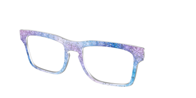The Pastel Snowflake with Iridescent Glitter - Angle Top Thumbnail - Pair Eyewear