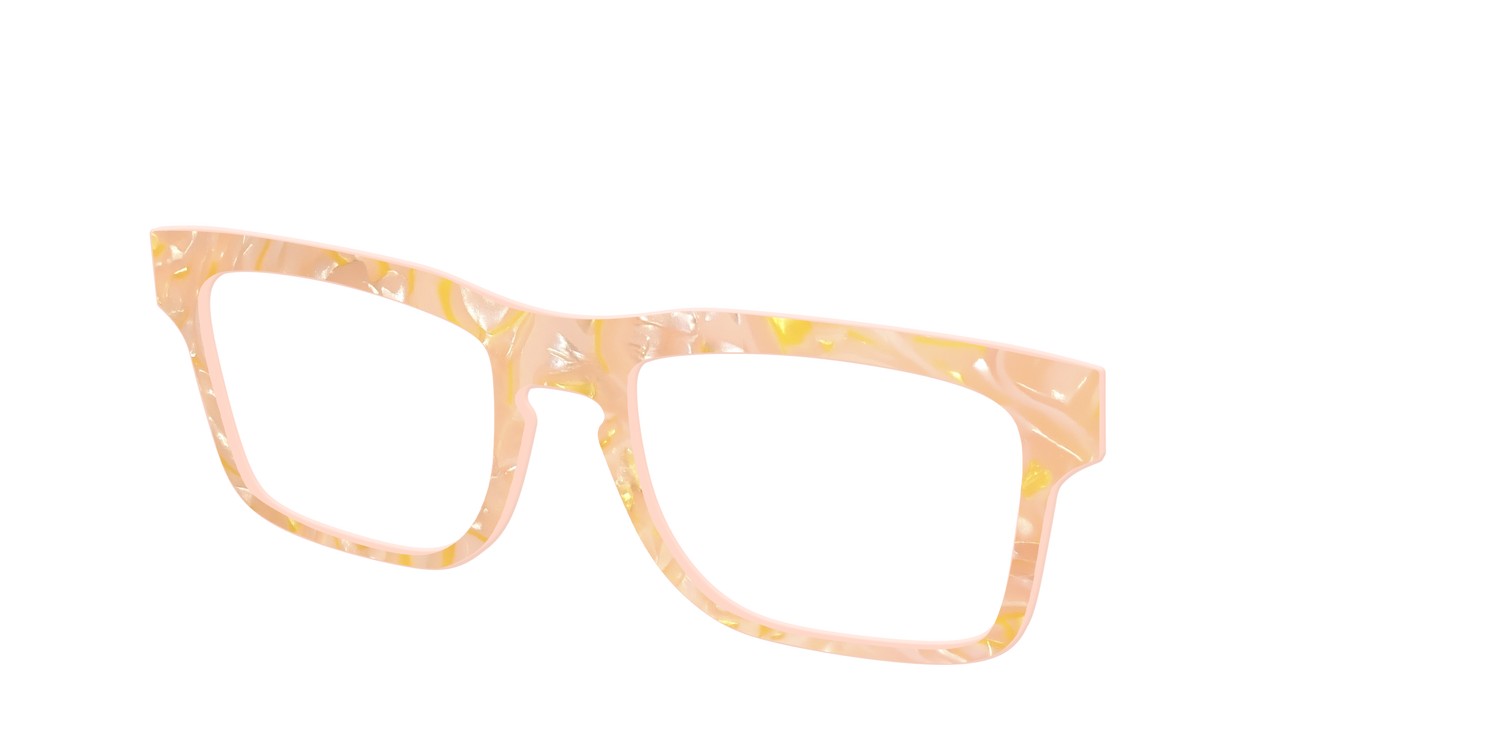 The Peach Creamsicle Pearl Marble - Angle Top Image - Pair Eyewear