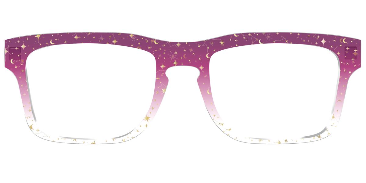 The Pink Ombre Gold Foil Crystal - Front Top Image - Pair Eyewear