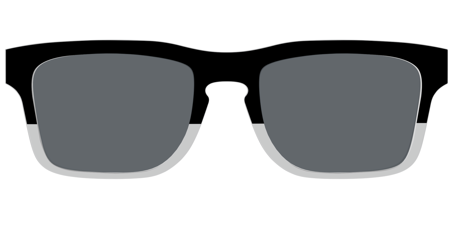The Polarized Black to Gray Crystal Split Sun Top - Front Top Image - Pair Eyewear