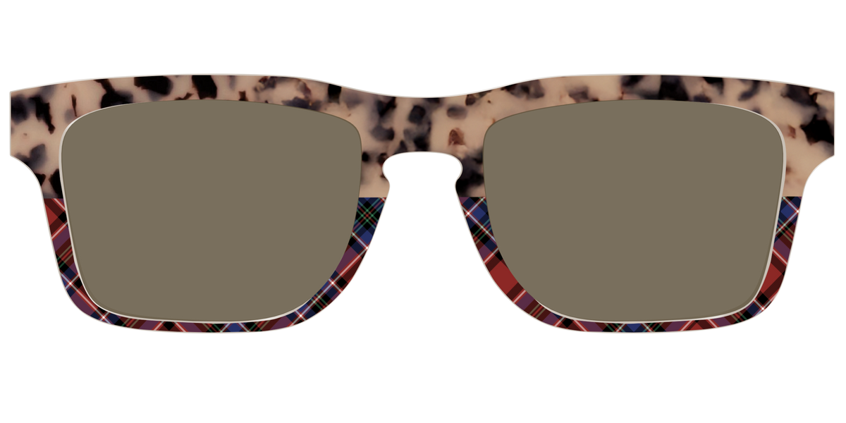 The Polarized Cookie Dough Tortoise & Plaid Split Sun Top - Front Top Image - Pair Eyewear