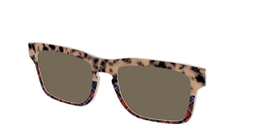 The Polarized Cookie Dough Tortoise & Plaid Split Sun Top - Angle Top Thumbnail - Pair Eyewear