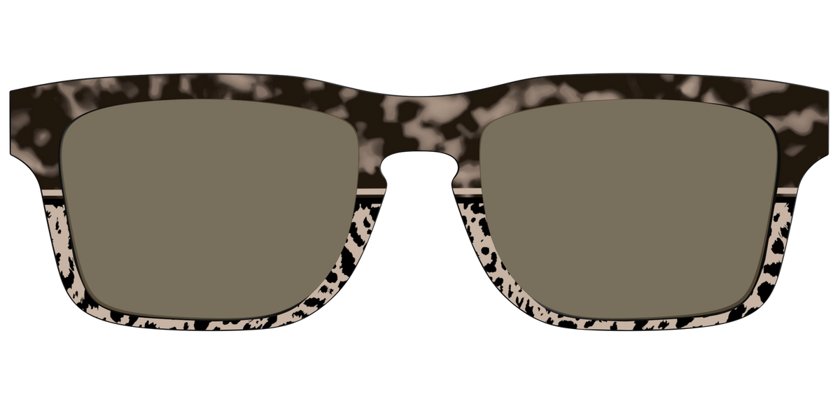 The Polarized Ink Blot Tortoise Split Sun Top - Front Top Image - Pair Eyewear