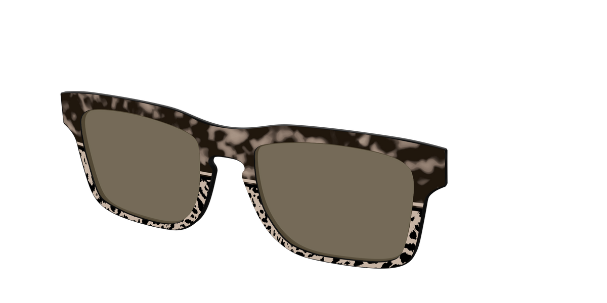 The Polarized Ink Blot Tortoise Split Sun Top - Angle Top Image - Pair Eyewear