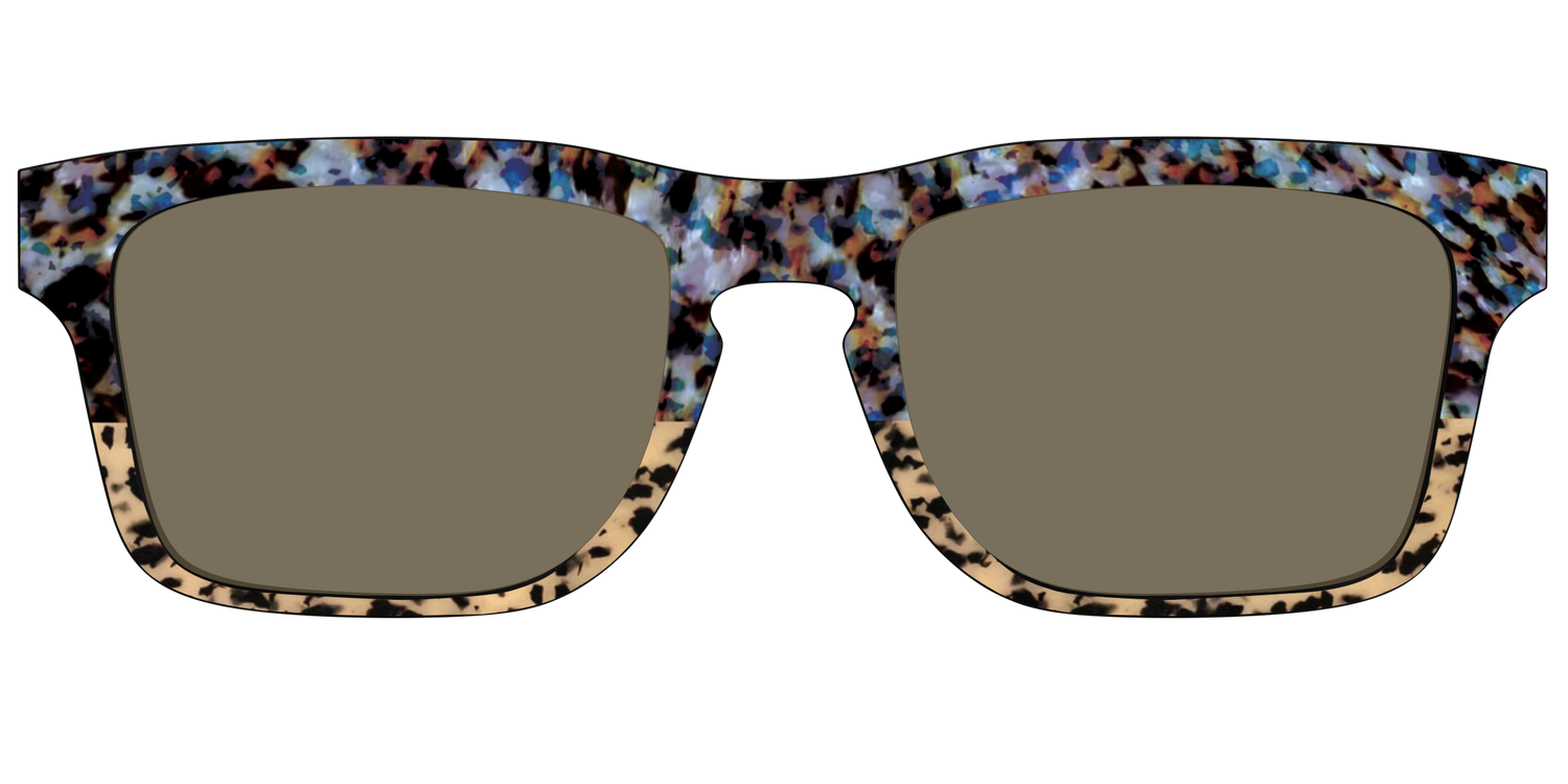 The Polarized Oasis Tortoise Split Sun Top - Front Top Image - Pair Eyewear