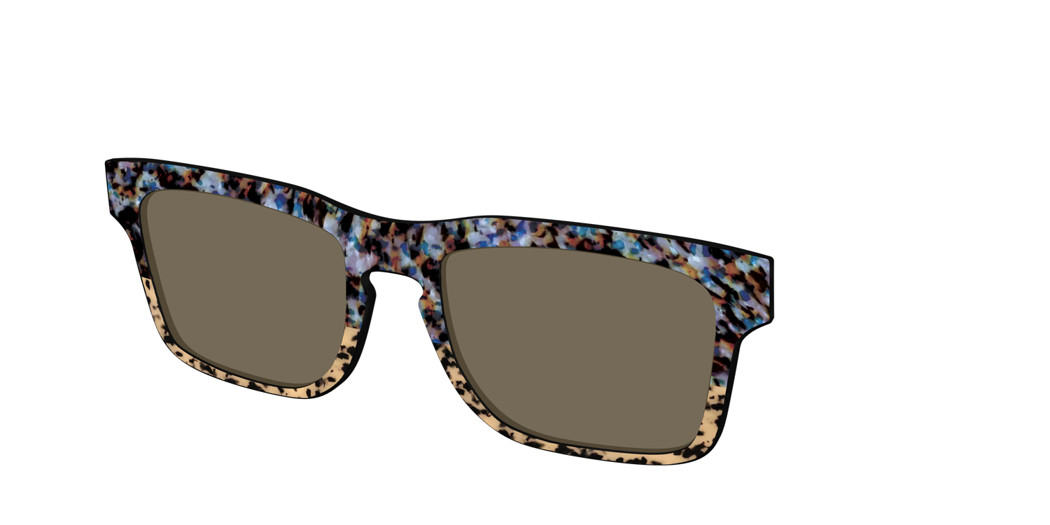 The Polarized Oasis Tortoise Split Sun Top - Angle Top Image - Pair Eyewear