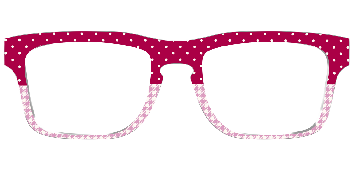 The Raspberry Pin Dot Split - Front Top Image - Pair Eyewear