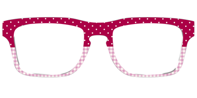 The Raspberry Pin Dot Split - Front Top Thumbnail - Pair Eyewear