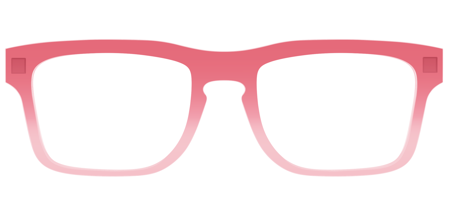 The Red to Coral Gradient Crystal - Front Top Image - Pair Eyewear
