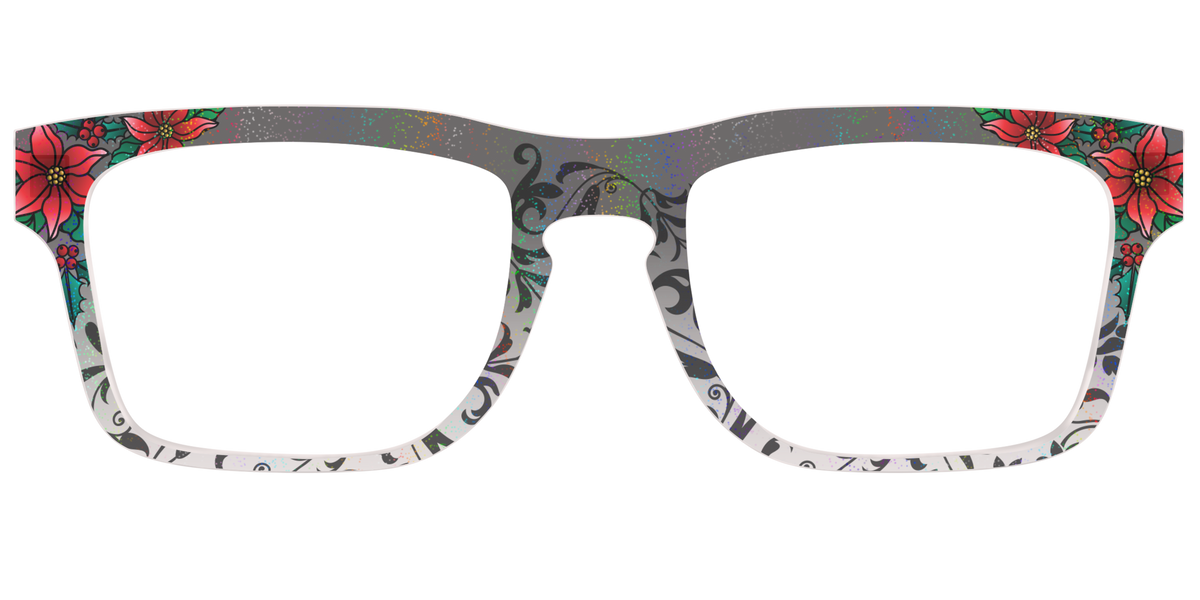 The Romantic Poinsettia Holographic Crystal - Front Top Image - Pair Eyewear