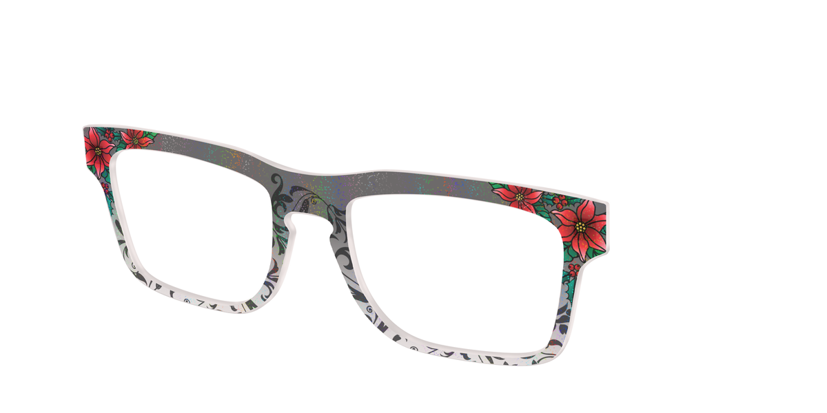 The Romantic Poinsettia Holographic Crystal - Angle Top Image - Pair Eyewear