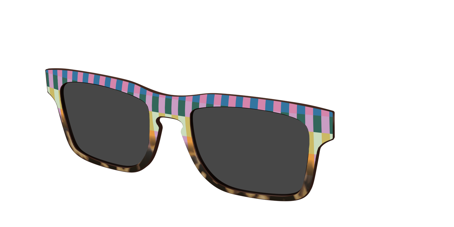The Polarized Summer Stripes Tortoise Sun Top - Angle Top Image - Pair Eyewear