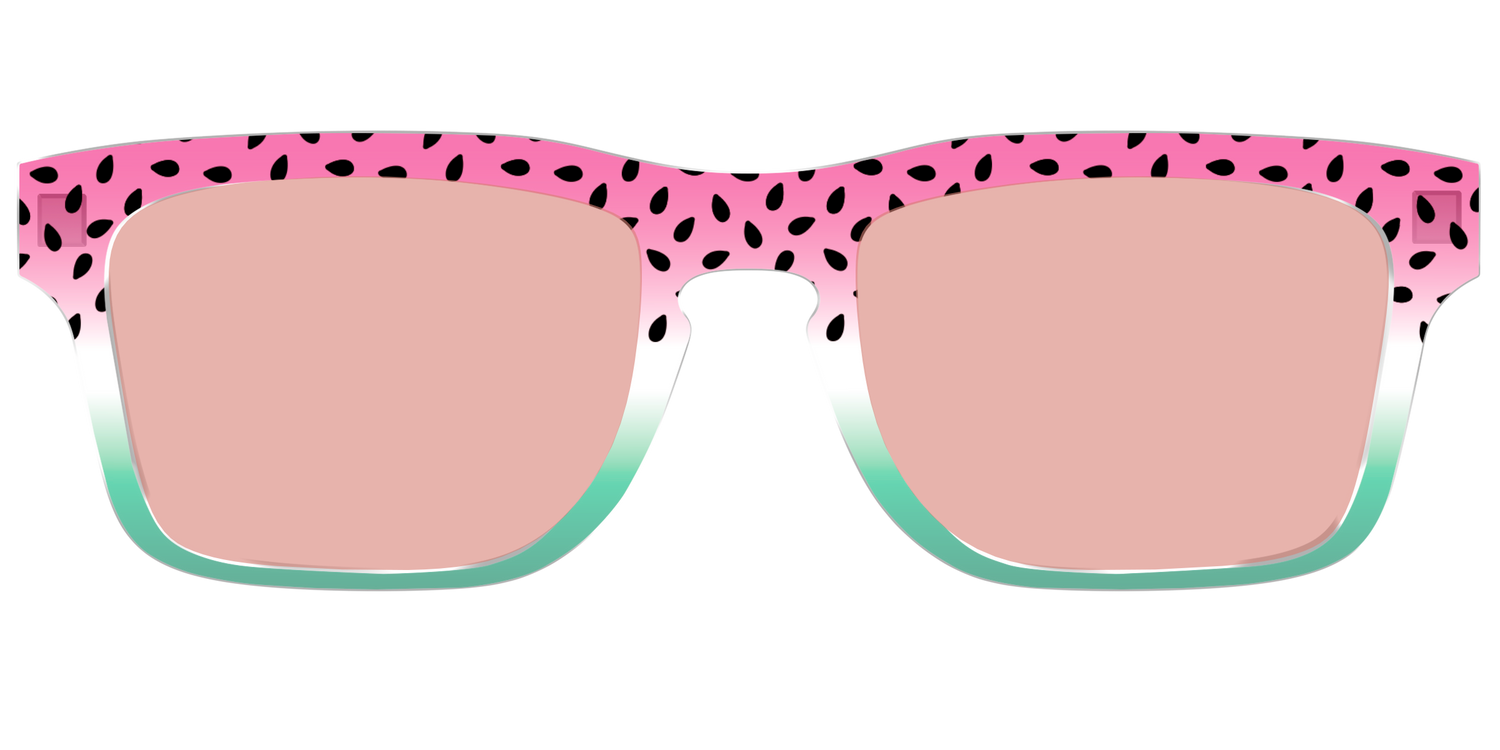 The Watermelon Crystal with Coral Pink Lens - Front Top Image - Pair Eyewear