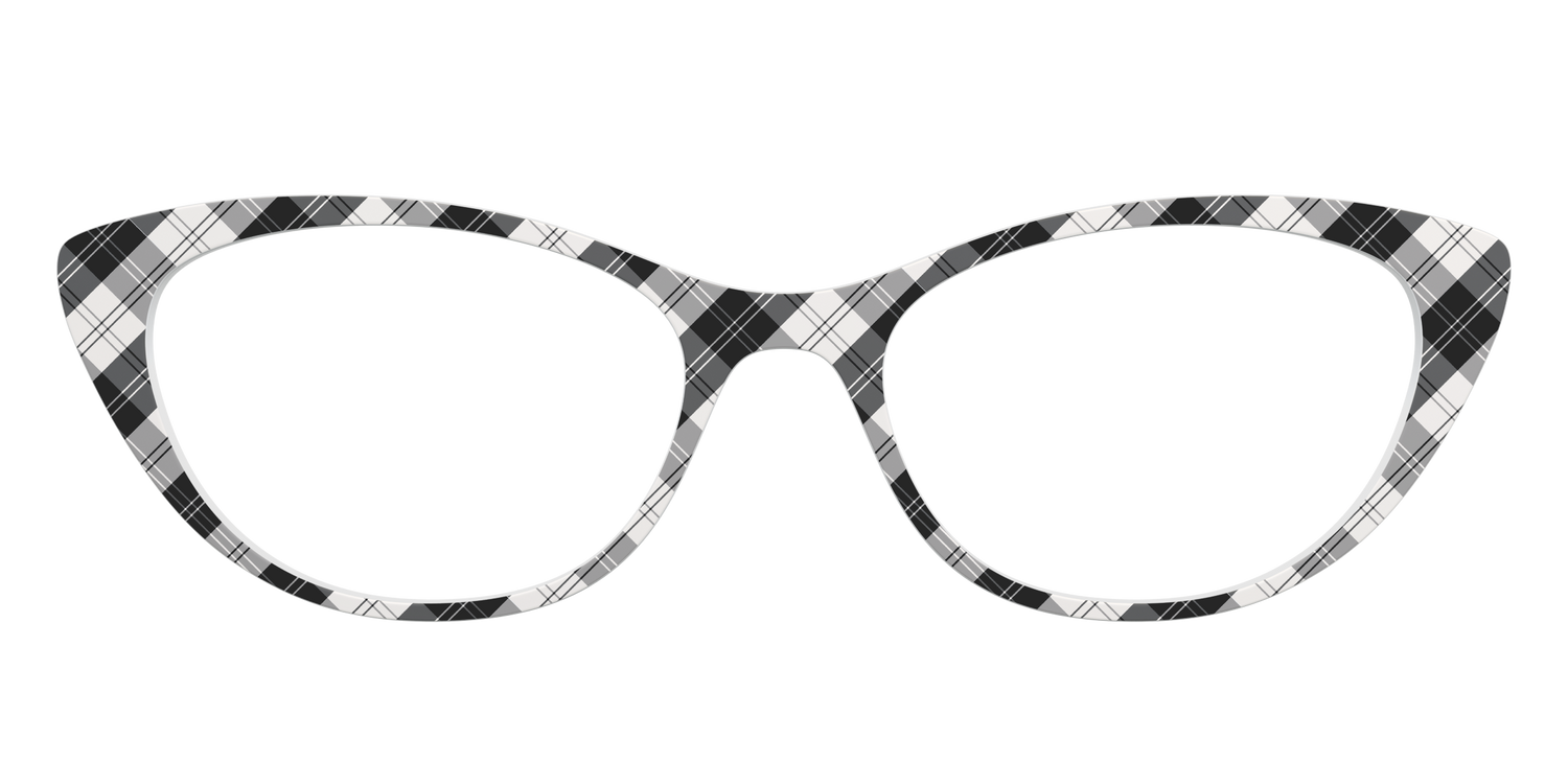 The B&W Plaid - Front Top Image - Pair Eyewear