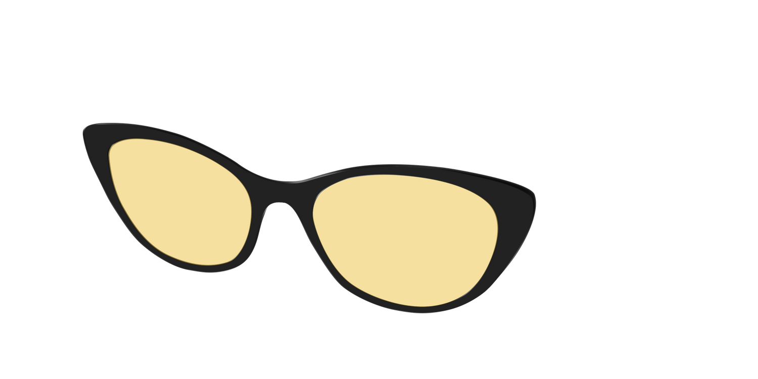 The Black With Citrine Yellow Lens - Angle Top Image - Pair Eyewear
