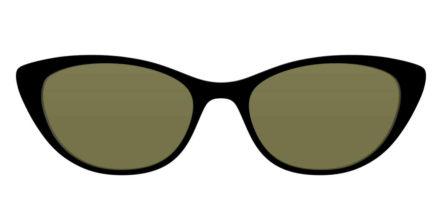 The Black with Green Racquet Sport Lens - Front Top Image - Pair Eyewear