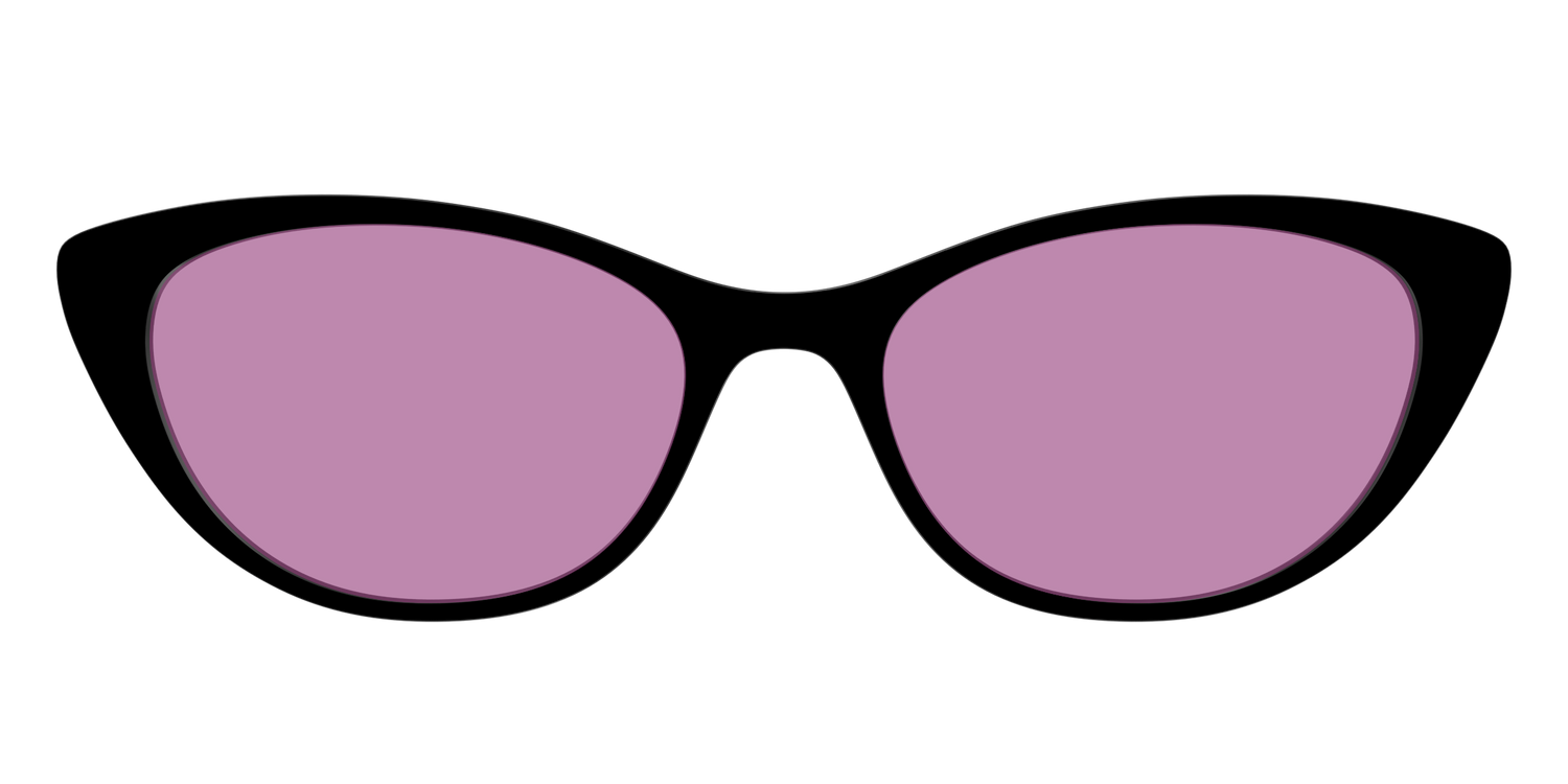 The Black with Pink Racquet Sport Lens - Front Top Image - Pair Eyewear