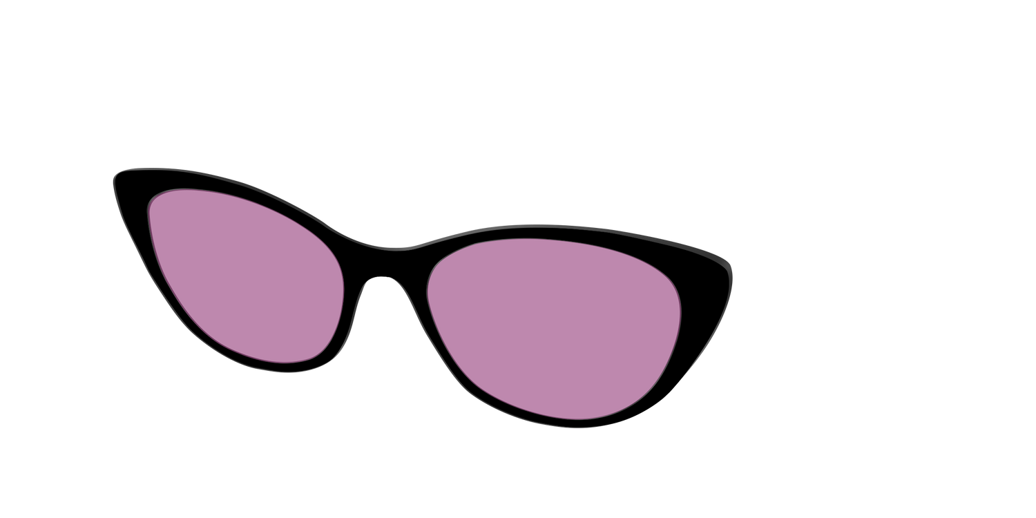 The Black with Pink Racquet Sport Lens - Angle Top Image - Pair Eyewear