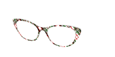 The Evergreen Plaid with Foil Crystal - Angle Top Thumbnail - Pair Eyewear