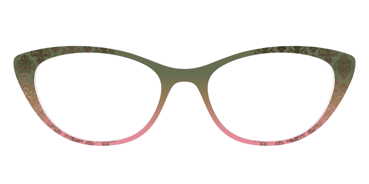 The Olive to Rose Trellis with Champagne Foil - Front Top Image - Pair Eyewear