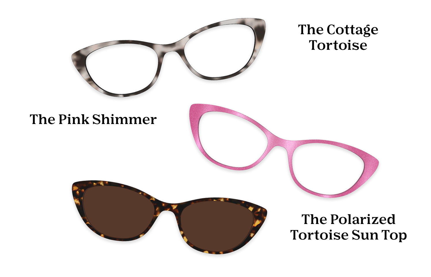 The ella - Mixed Material - Lensless - Pairing Set - Pair Eyewear