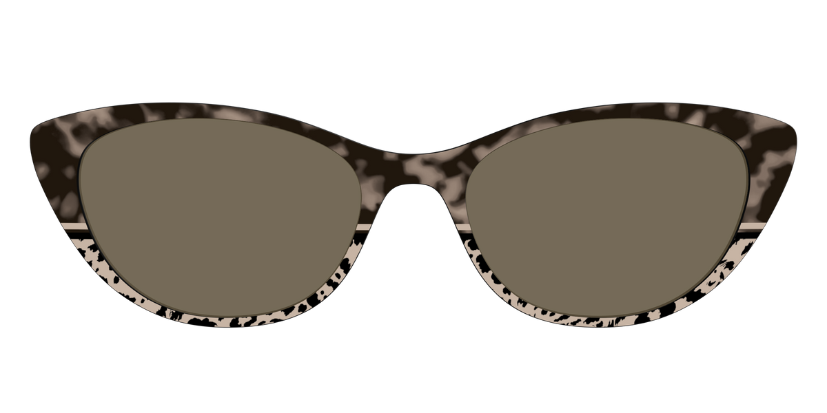 The Polarized Ink Blot Tortoise Split Sun Top - Front Top Image - Pair Eyewear