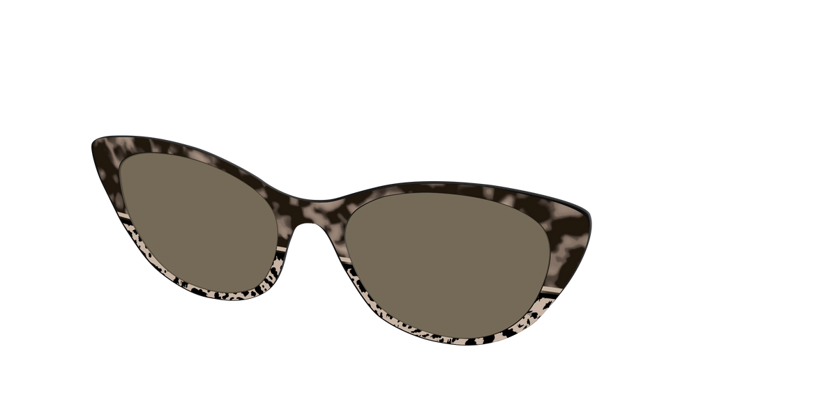 The Polarized Ink Blot Tortoise Split Sun Top - Angle Top Image - Pair Eyewear
