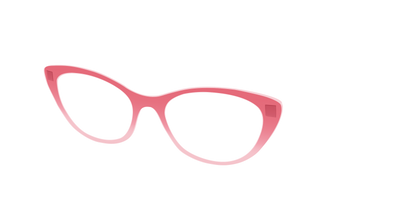 The Red to Coral Gradient Crystal - Angle Top Thumbnail - Pair Eyewear
