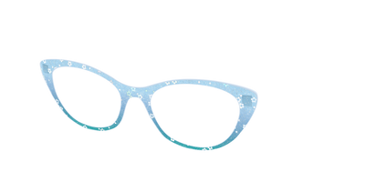 The Sky Blue Crystal with Daisy Glitter - Angle Top Thumbnail - Pair Eyewear