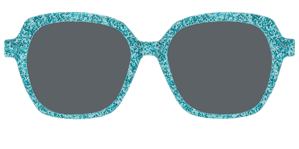 The Polarized Aquamarine Sparkle Sun Top - Front Top Image - Pair Eyewear