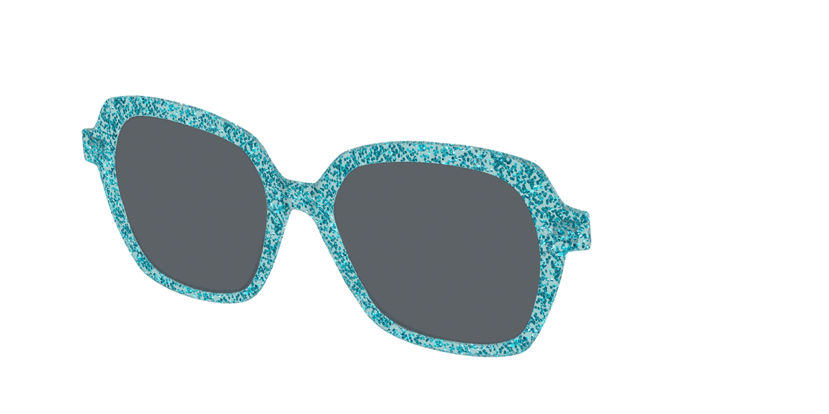 The Polarized Aquamarine Sparkle Sun Top - Angle Top Image - Pair Eyewear