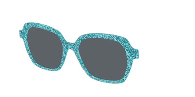 The Polarized Aquamarine Sparkle Sun Top - Angle Top Thumbnail - Pair Eyewear