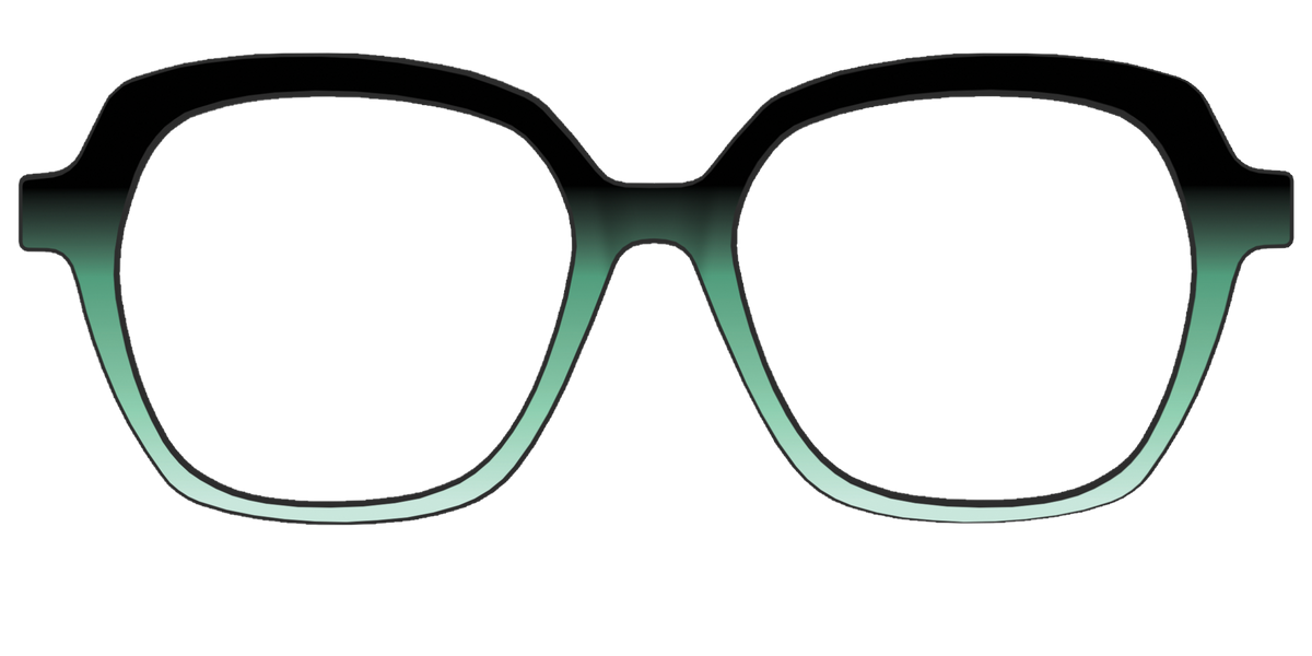 The Black to Spearmint Gradient - Front Top Image - Pair Eyewear