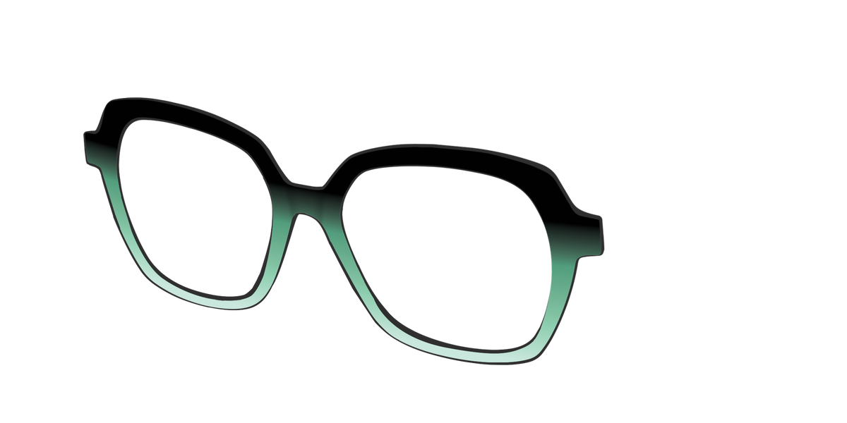 The Black to Spearmint Gradient - Angle Top Image - Pair Eyewear