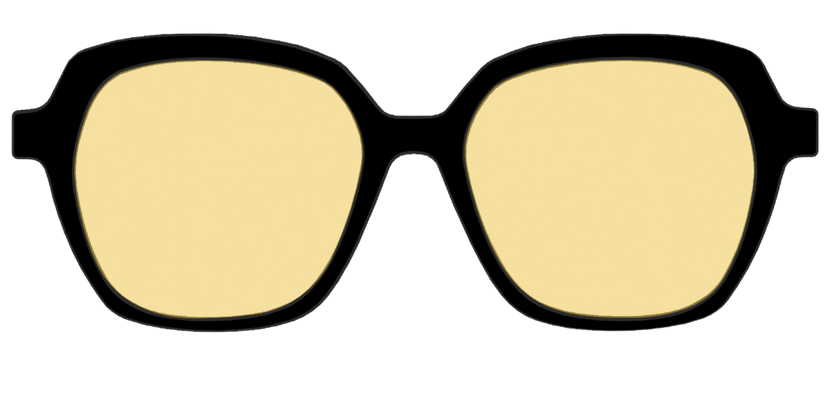 The Black With Citrine Yellow lens - Front Top Image - Pair Eyewear