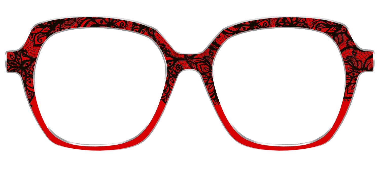 The Blood Red Lace Split - Front Top Image - Pair Eyewear