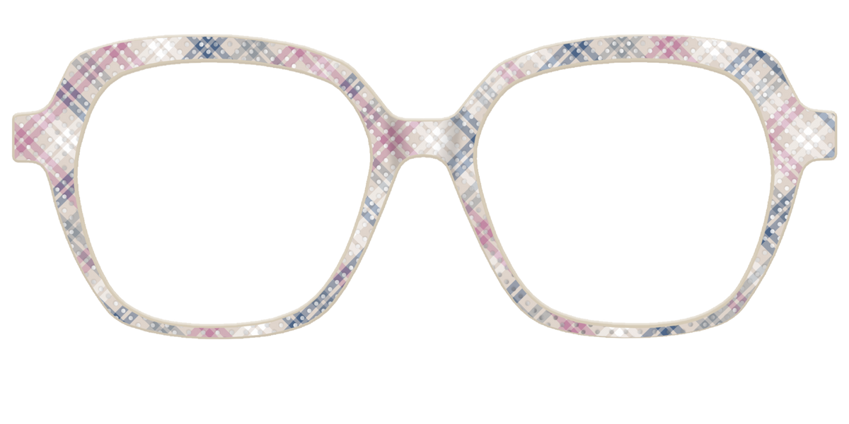 The Chiffon Plaid with Silver Foil Polka Dots - Front Top Image - Pair Eyewear