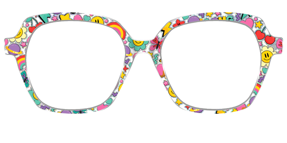 The Funky Foil Stickers - Front Top Image - Pair Eyewear