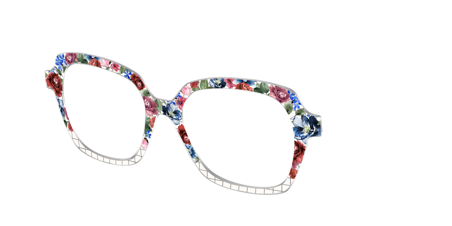 The Graph Paper Floral - Angle Top Image - Pair Eyewear