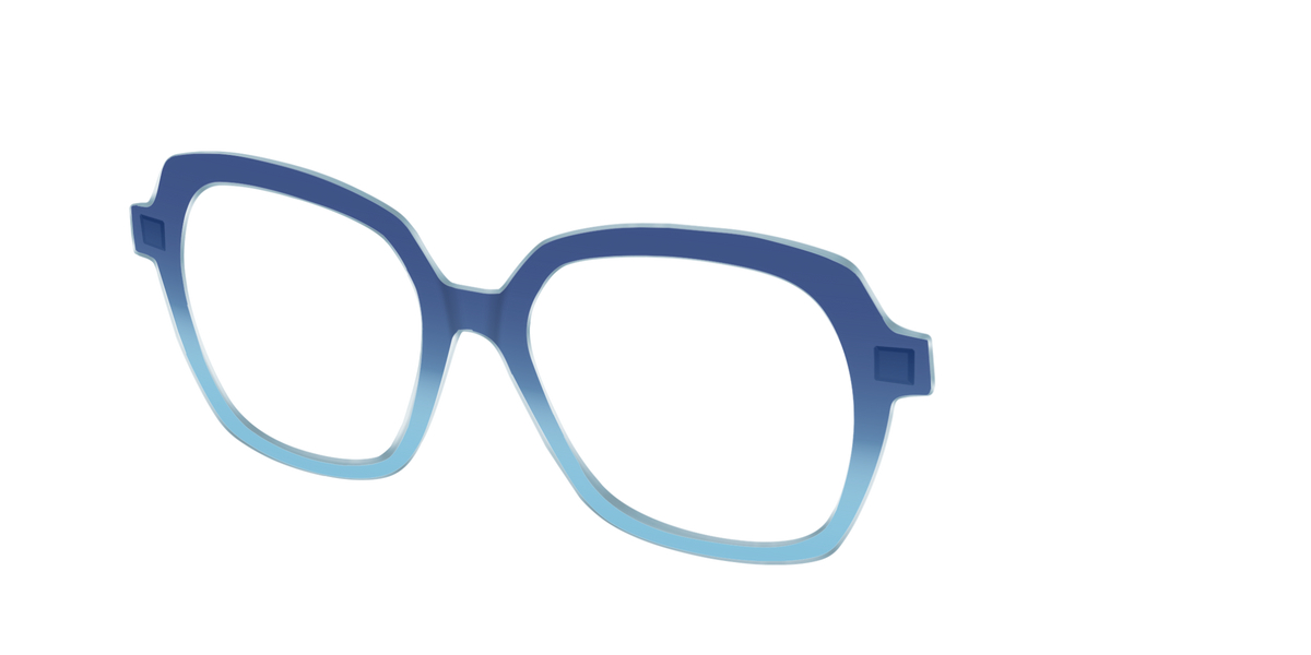The Indigo to Sky Blue Gradient Crystal - Angle Top Image - Pair Eyewear